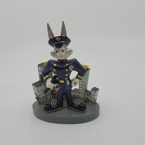 Rare Looney Tunes Bugs Bunny Bad Ass City Police Cop Policeman Figurine Statue
